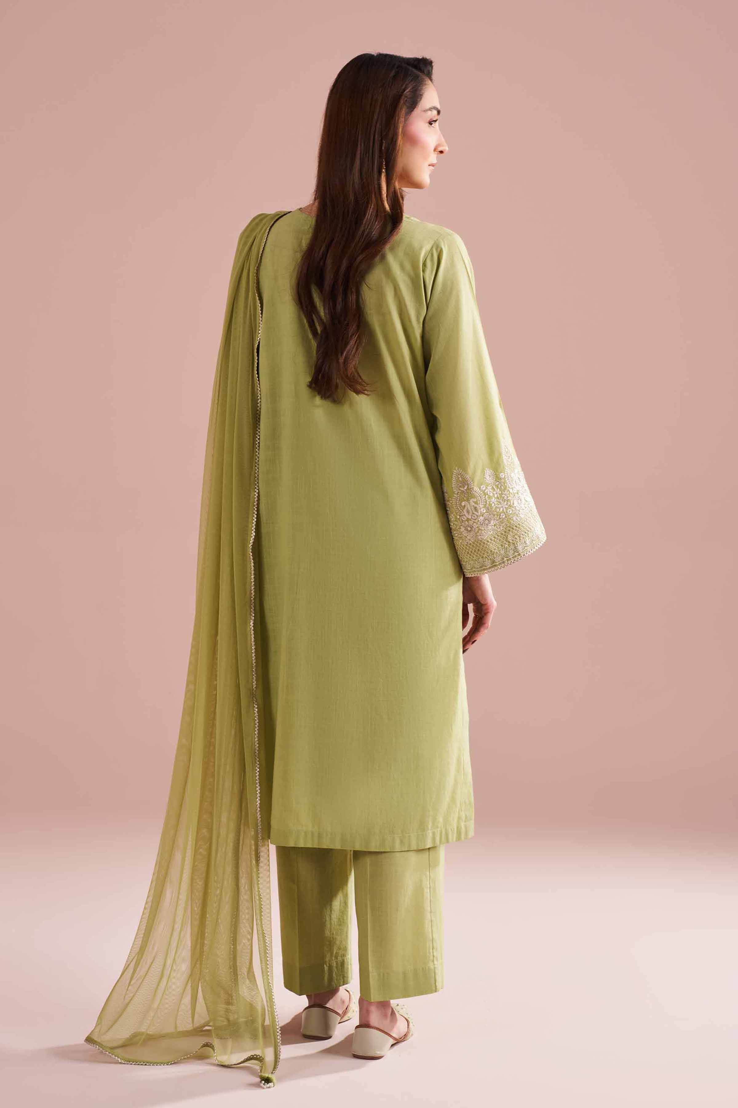 3 Piece - Embroidered Suit - PE26-323 - Image 3